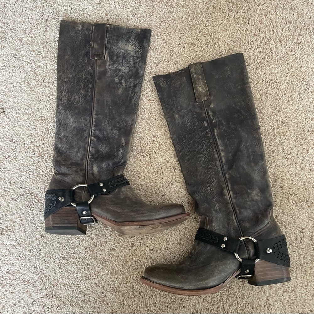 Freebird by Steven Brown Slouch Motorcycle Boots with Harness